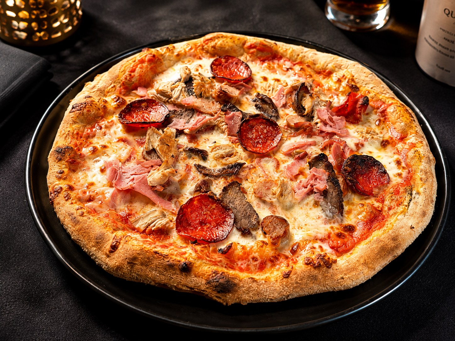 Freshly made pizza at The Bank Bar and Grill